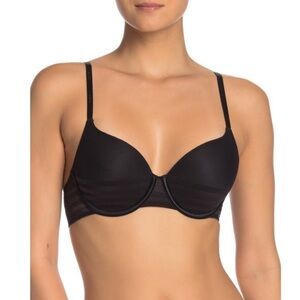 DKNY black sheer paneled full coverage Tshirt bra